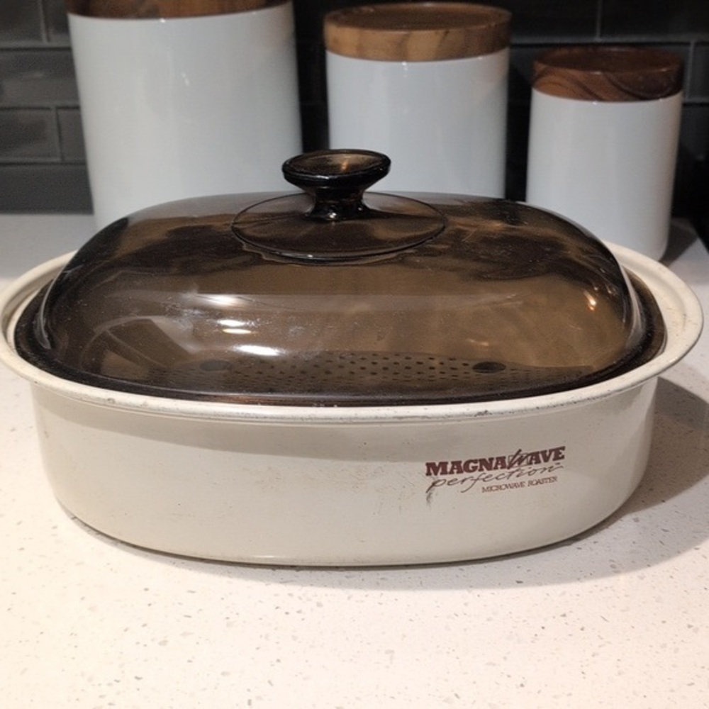 White and Black Casserole Dish
